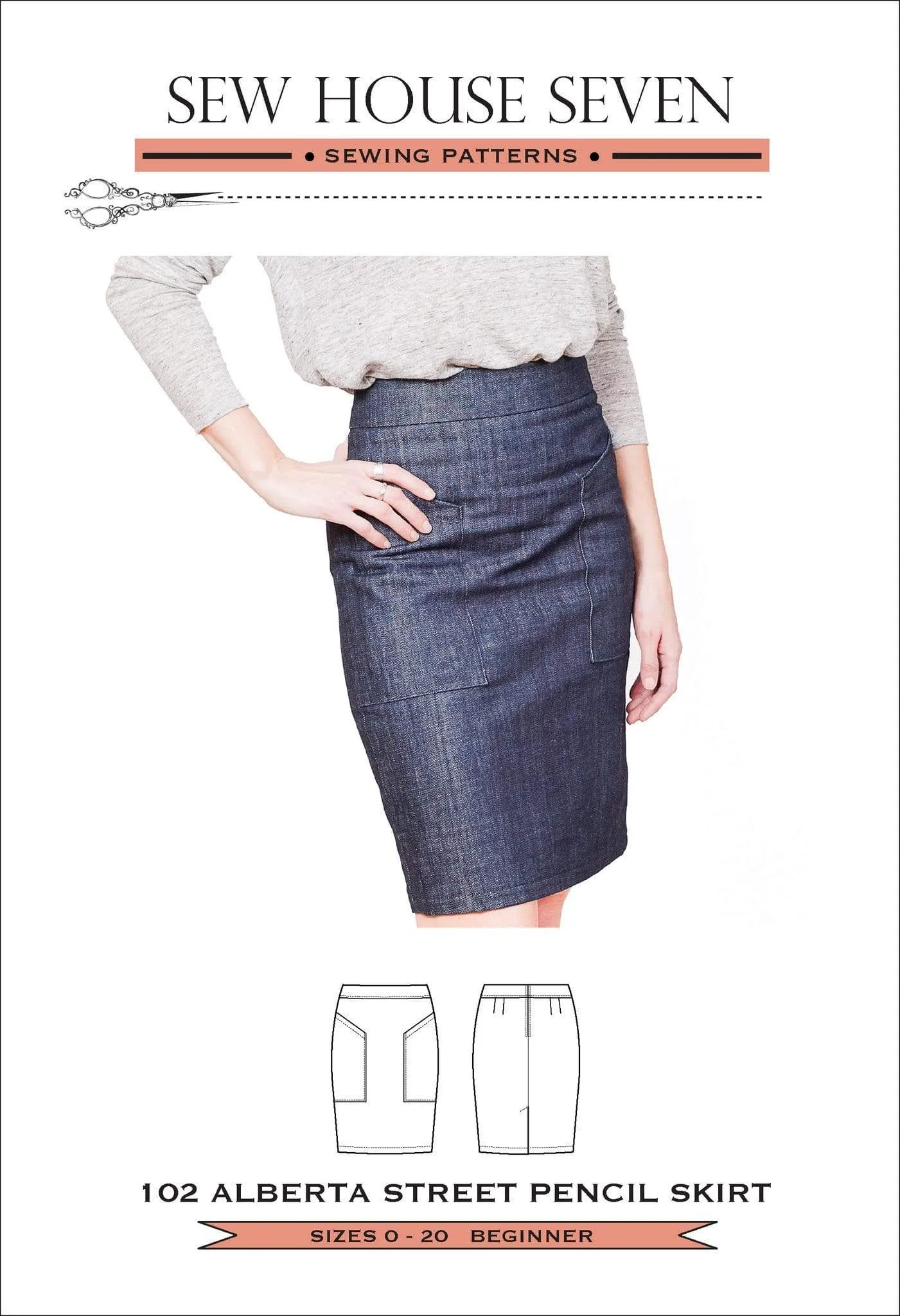 Alberta Street Pencil Skirt Sizes 0-20 - Sew House Seven