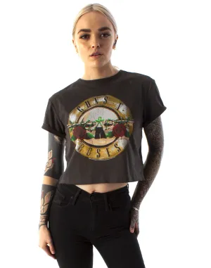 Amplified Guns N Roses Bullet Logo Women's Cropped T-Shirt