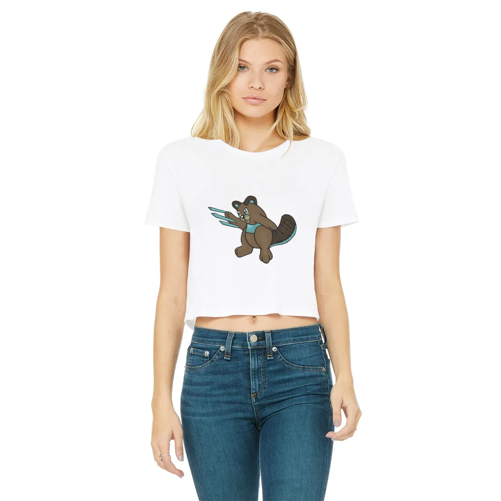 Beaveice Classic Women's Cropped Raw Edge T-Shirt