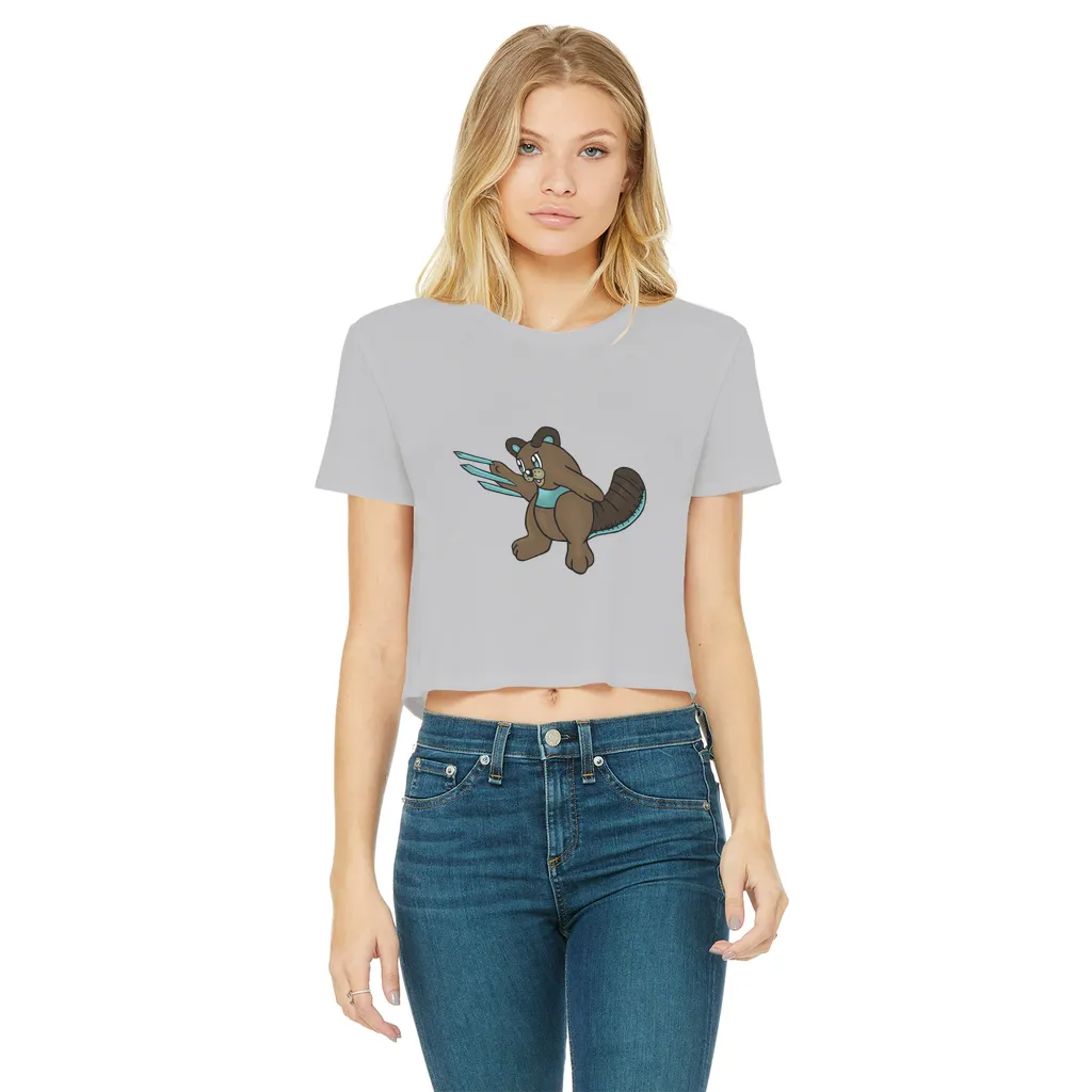 Beaveice Classic Women's Cropped Raw Edge T-Shirt