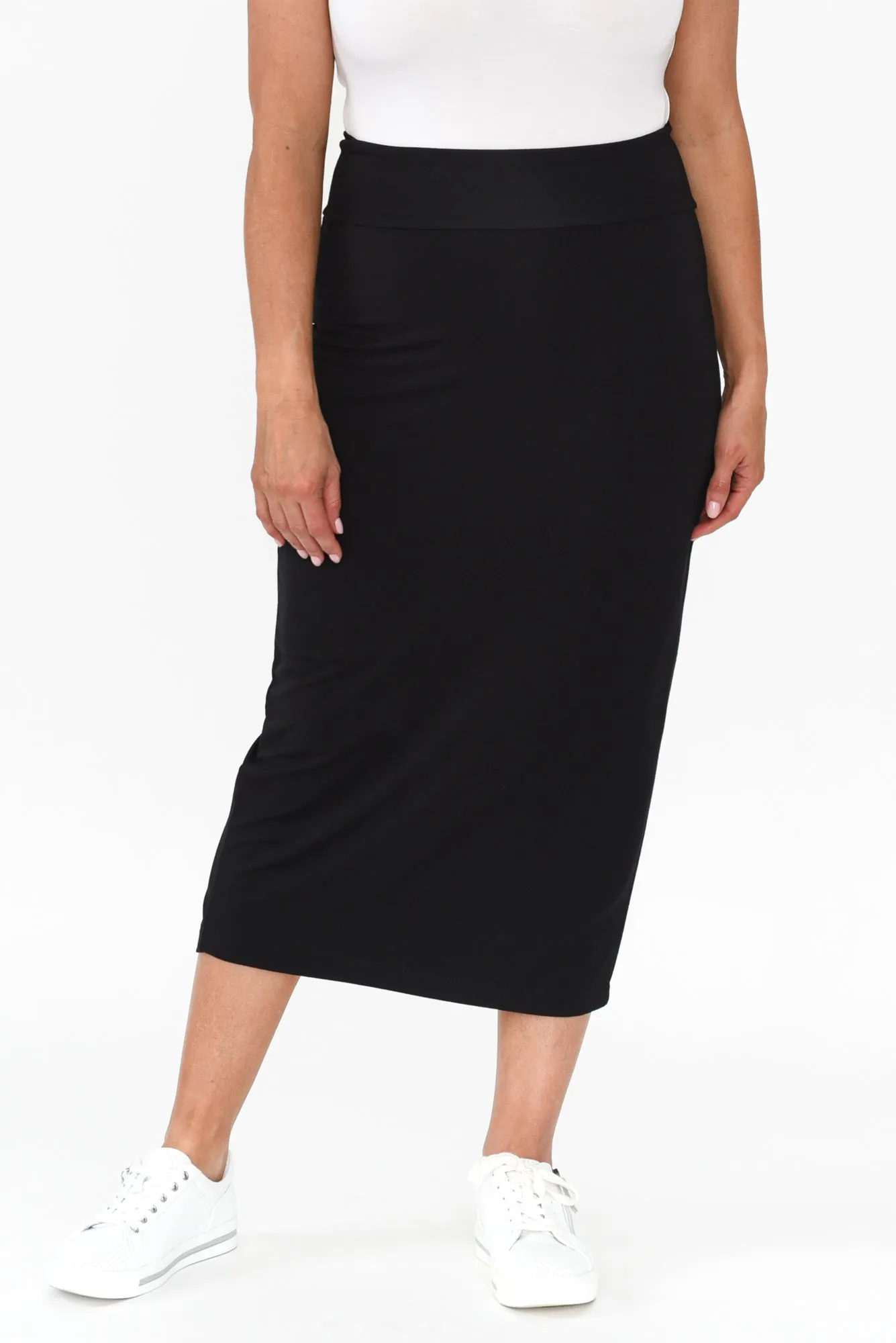 Black Bamboo Maxi Tube Skirt