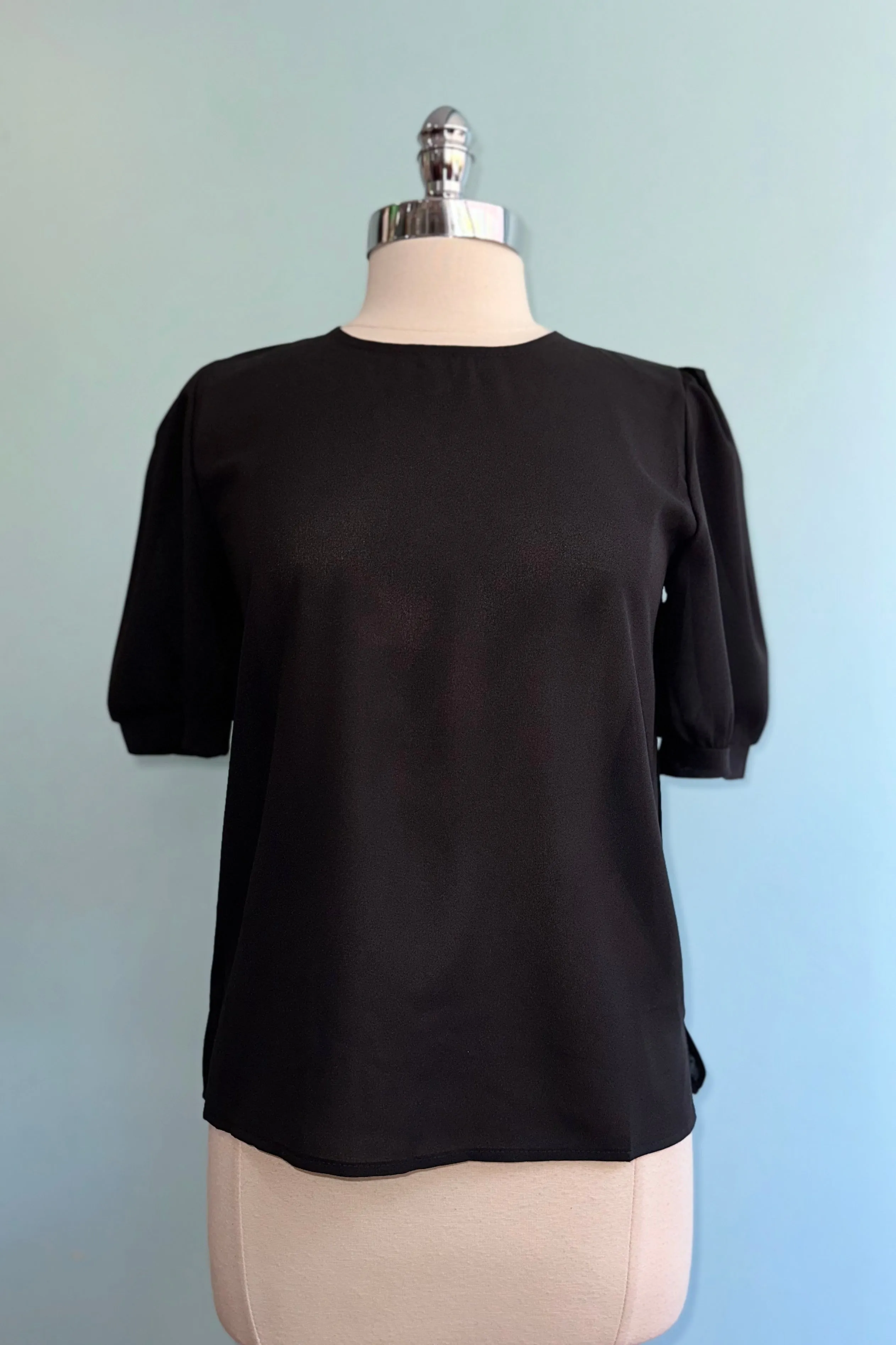 Black Puff Sleeve Top by Tulip B.