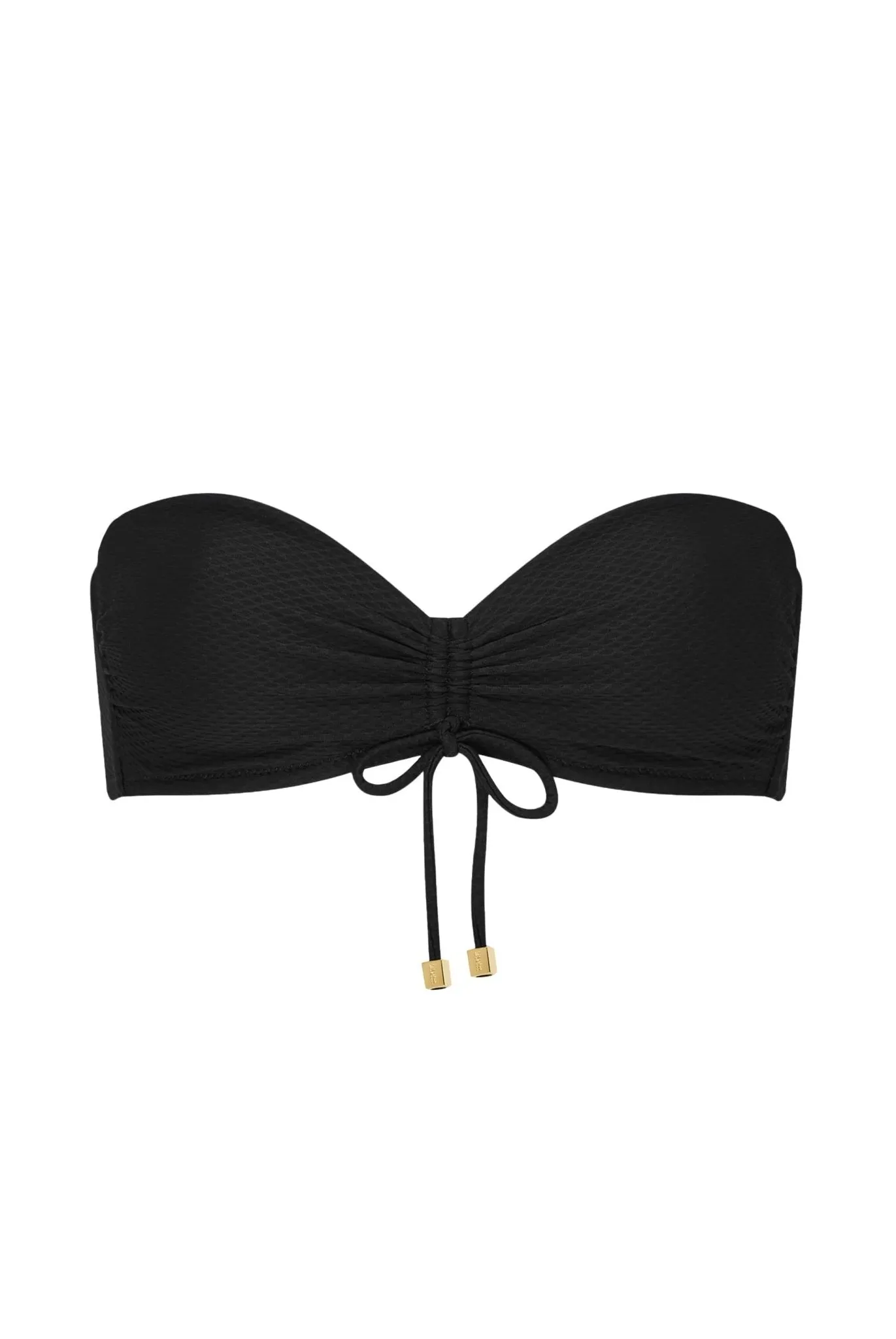 Black Ruched Bandeau Top