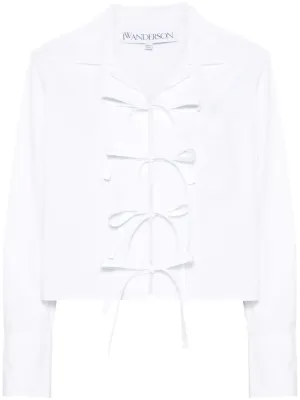 Bow Tie Cropped Shirt