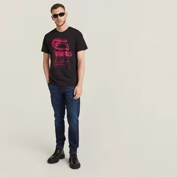 Bright Graphic R T-Shirt (Black) - GD254893366484