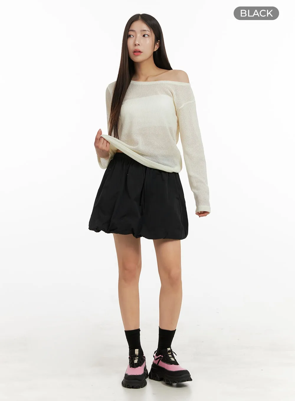 Bubble Hem Mini Skirt OA429