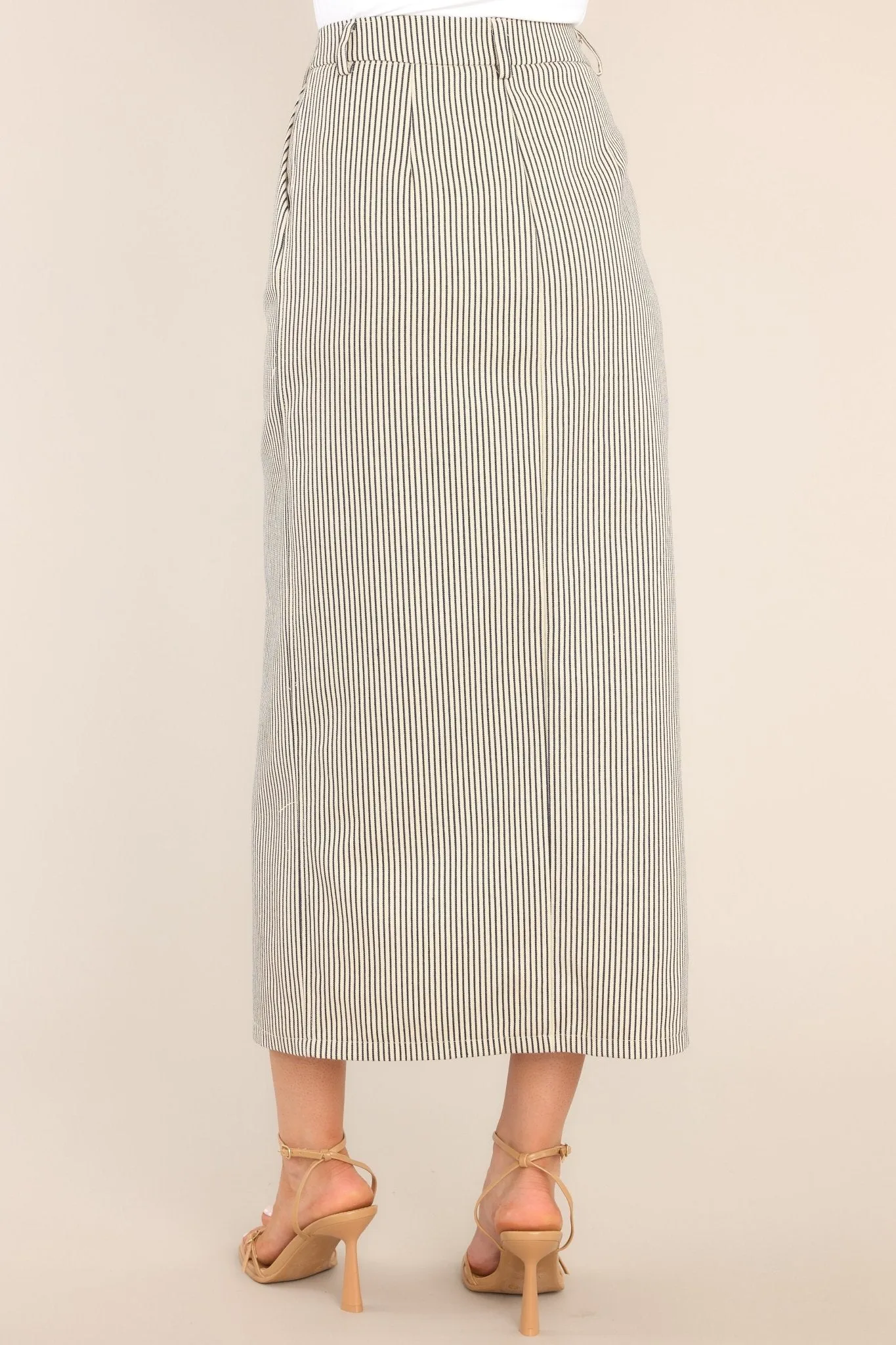 Change It Up Natural & Navy Stripe Maxi Skirt