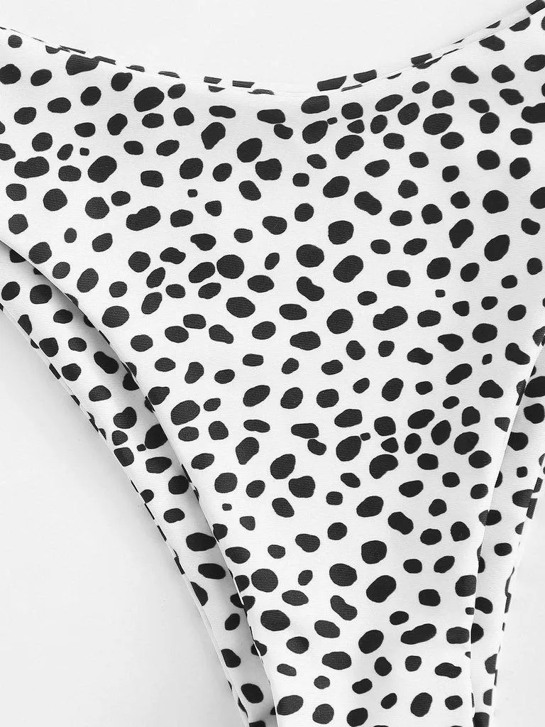 Dot Print Bandeau Bikini Set