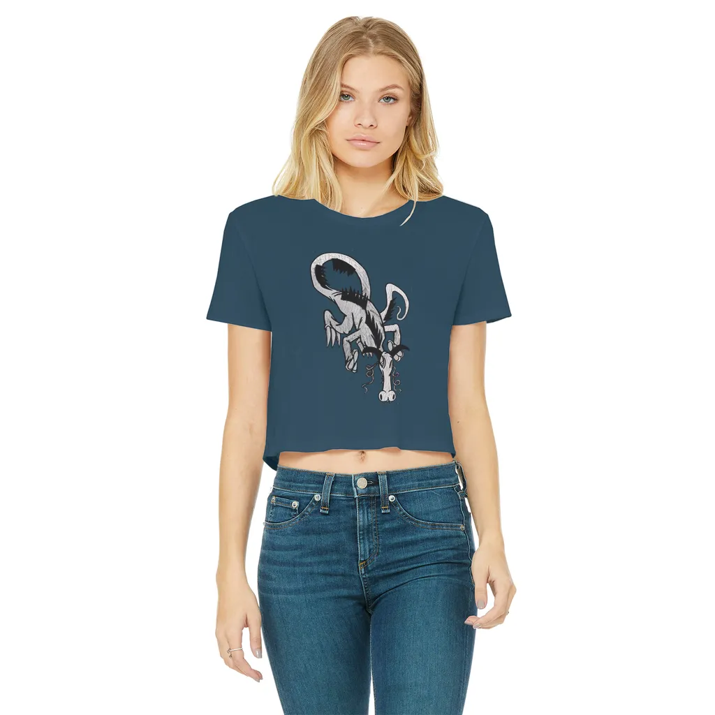 Dragon Classic Women's Cropped Raw Edge T-Shirt