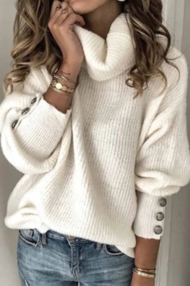 Dunnmall Fashion Casual Turtleneck Knitted Sweater