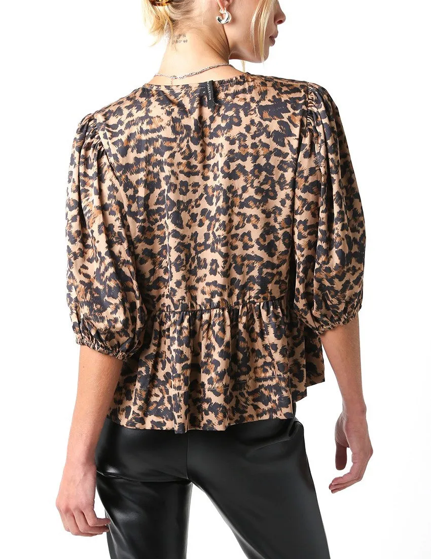 Ellie Leopard Tie Front Top