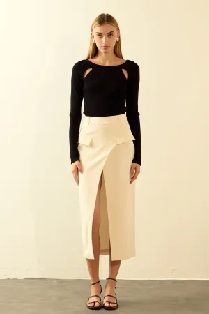 Endless Rose - Front Wrapped Pocket Maxi Skirt