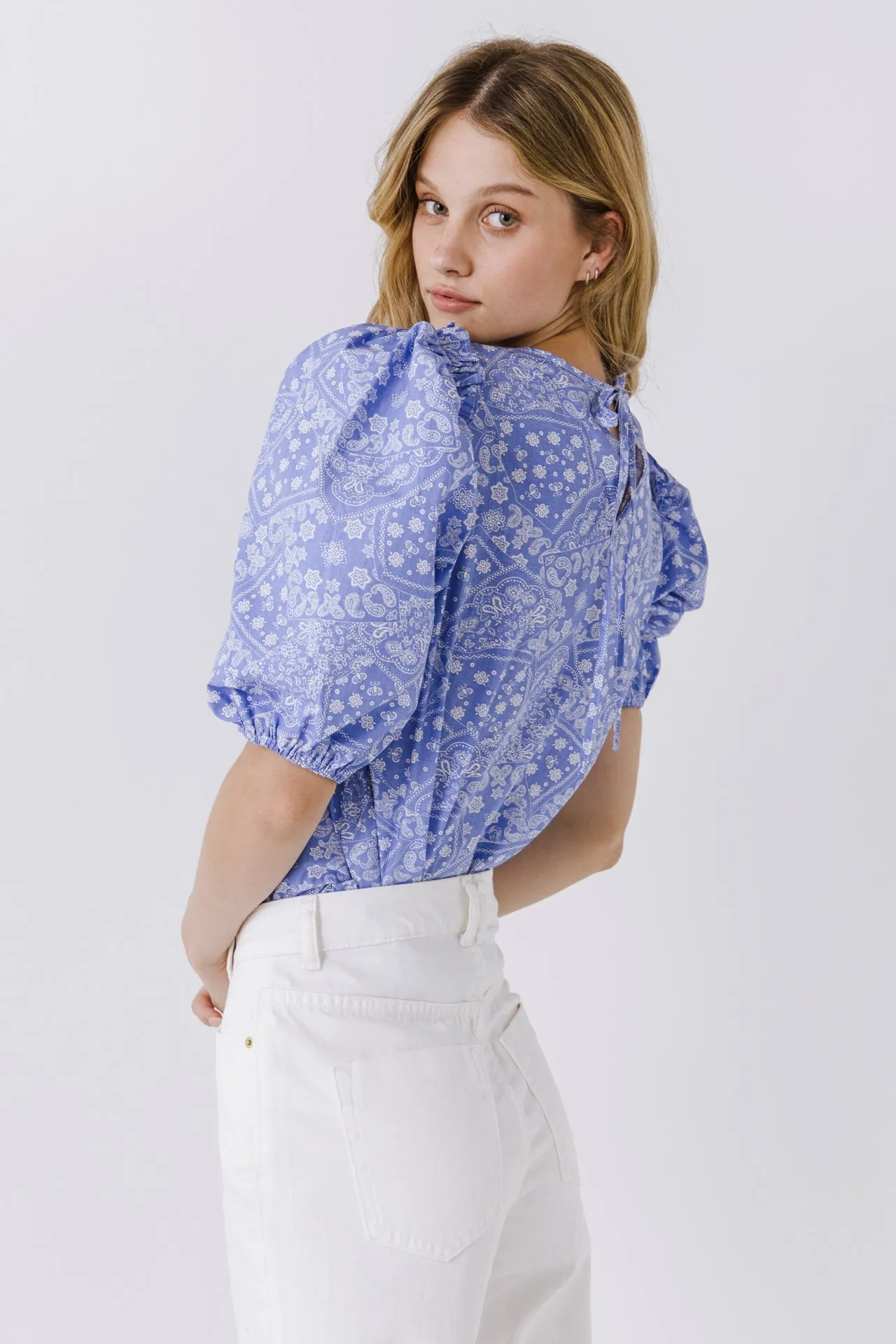 English Factory - Women Woven Paisley Blouse