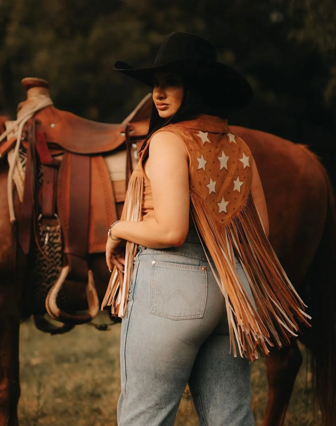 Final Sale ✨Texas Fringe Vest Microsuede Fringe Brown Vest