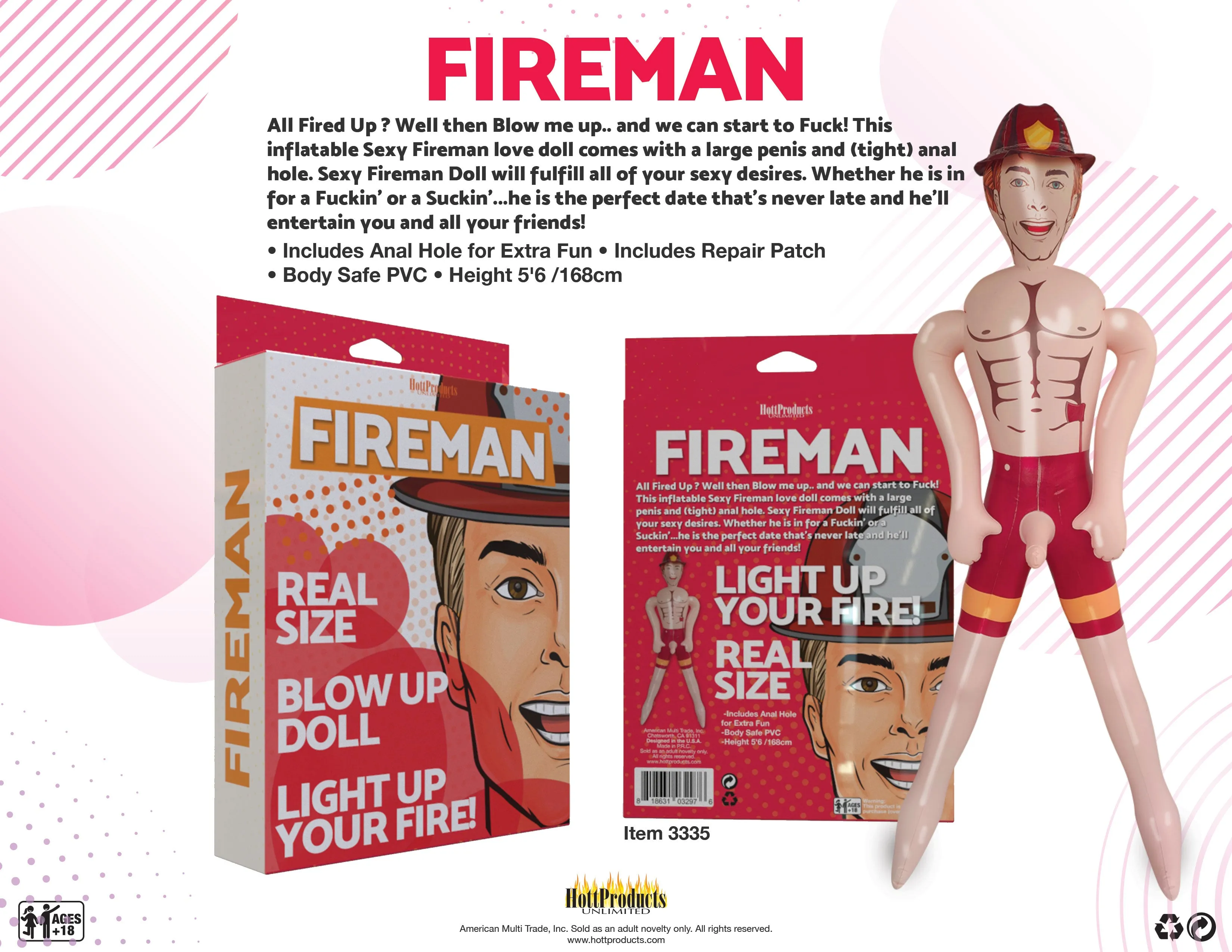 Fireman - Inflatable Party Doll