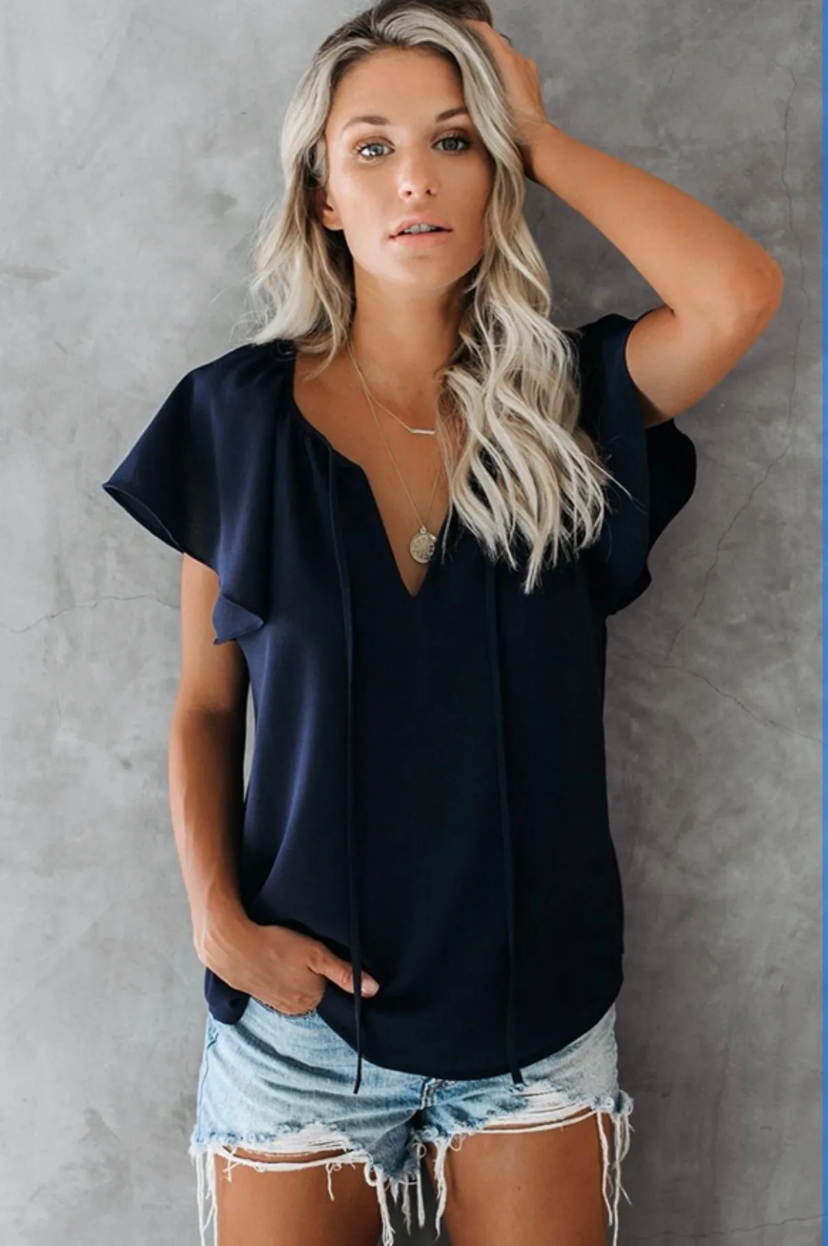 Flare Sleeve Casual Top