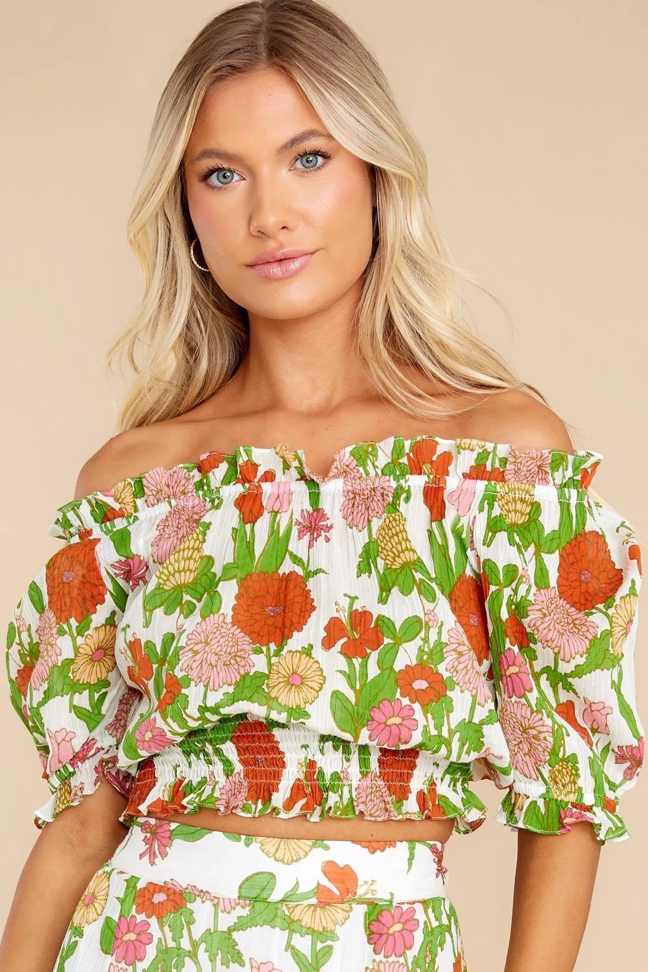 Gia Mini Mod Floral Melon Top