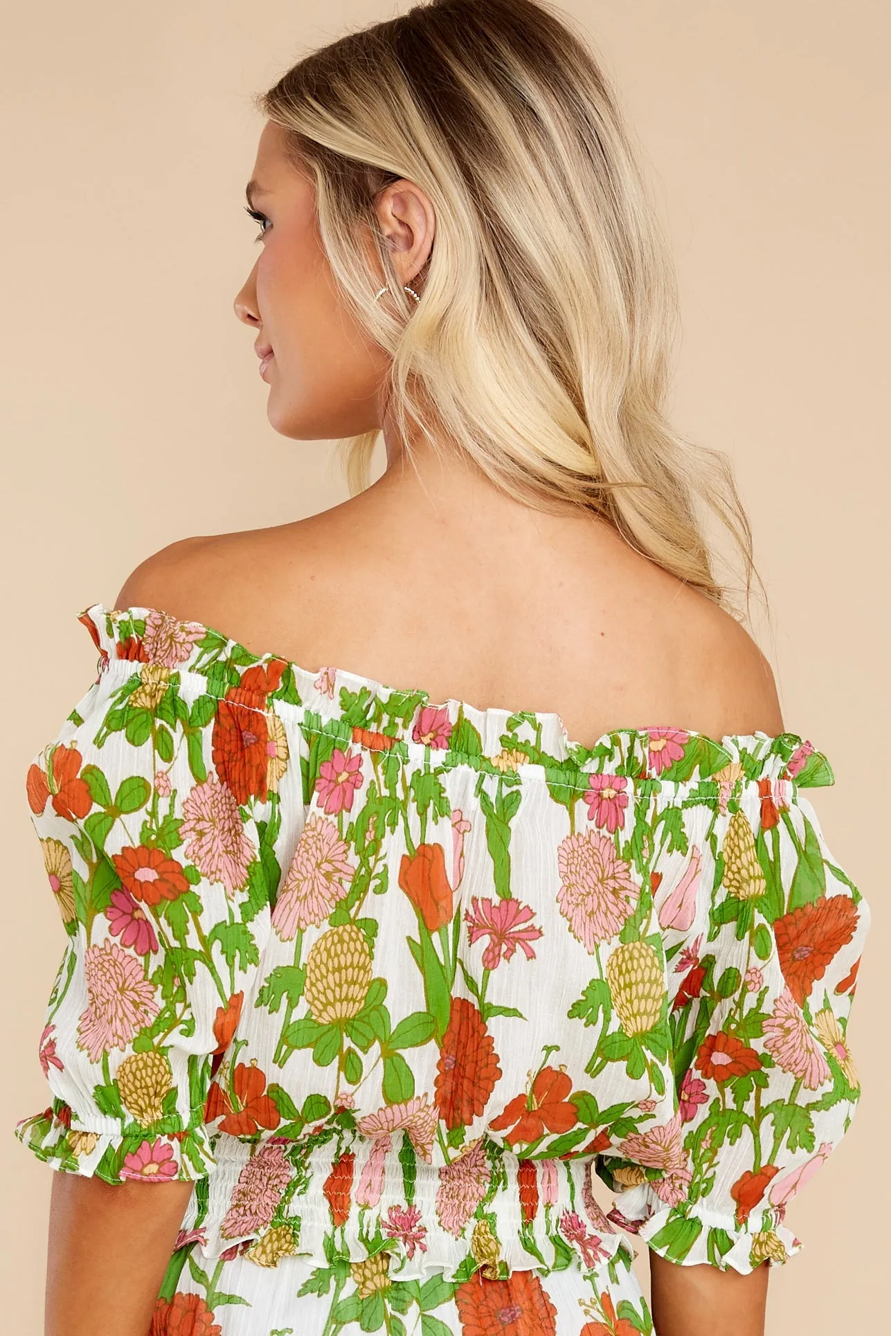 Gia Mini Mod Floral Melon Top