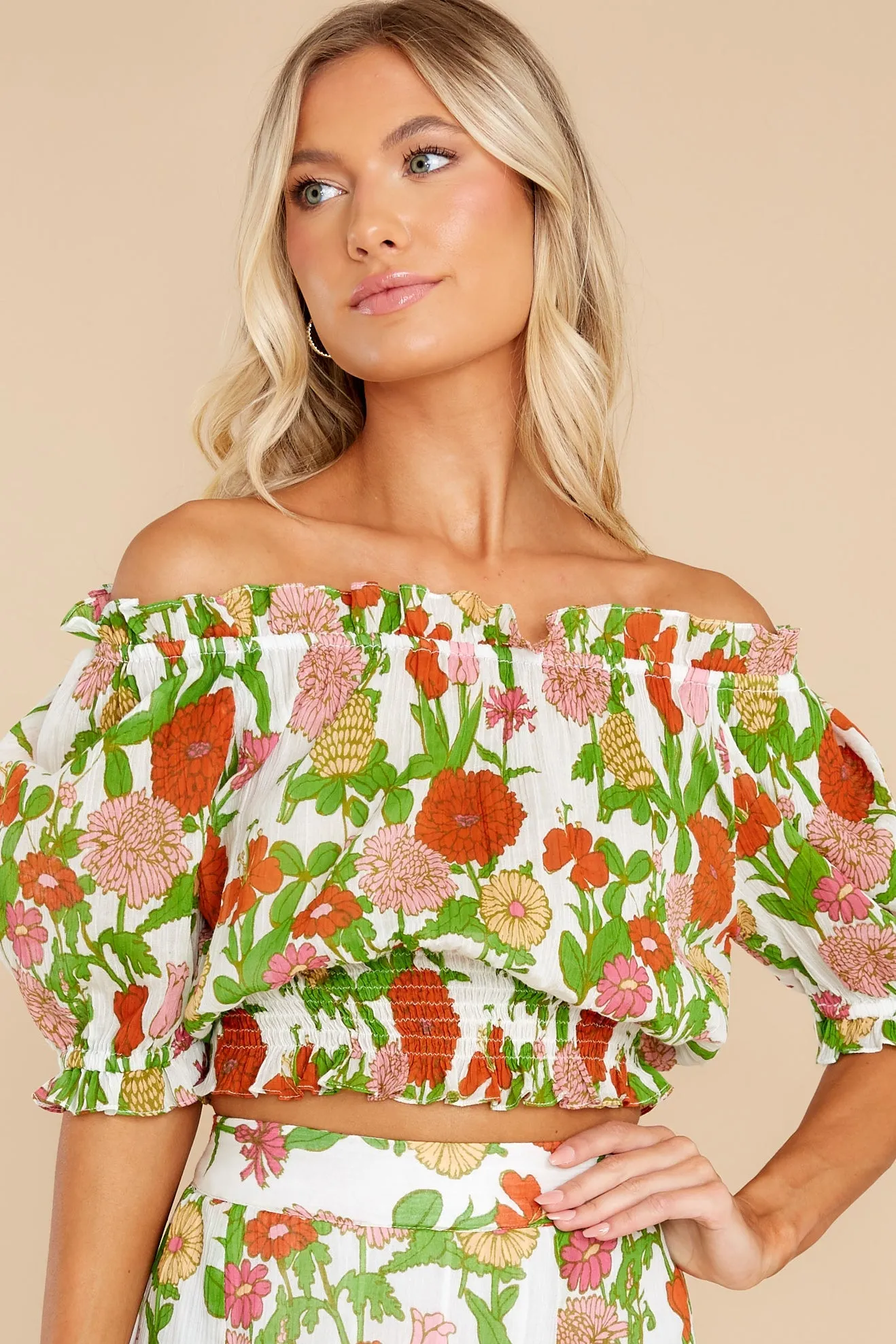 Gia Mini Mod Floral Melon Top