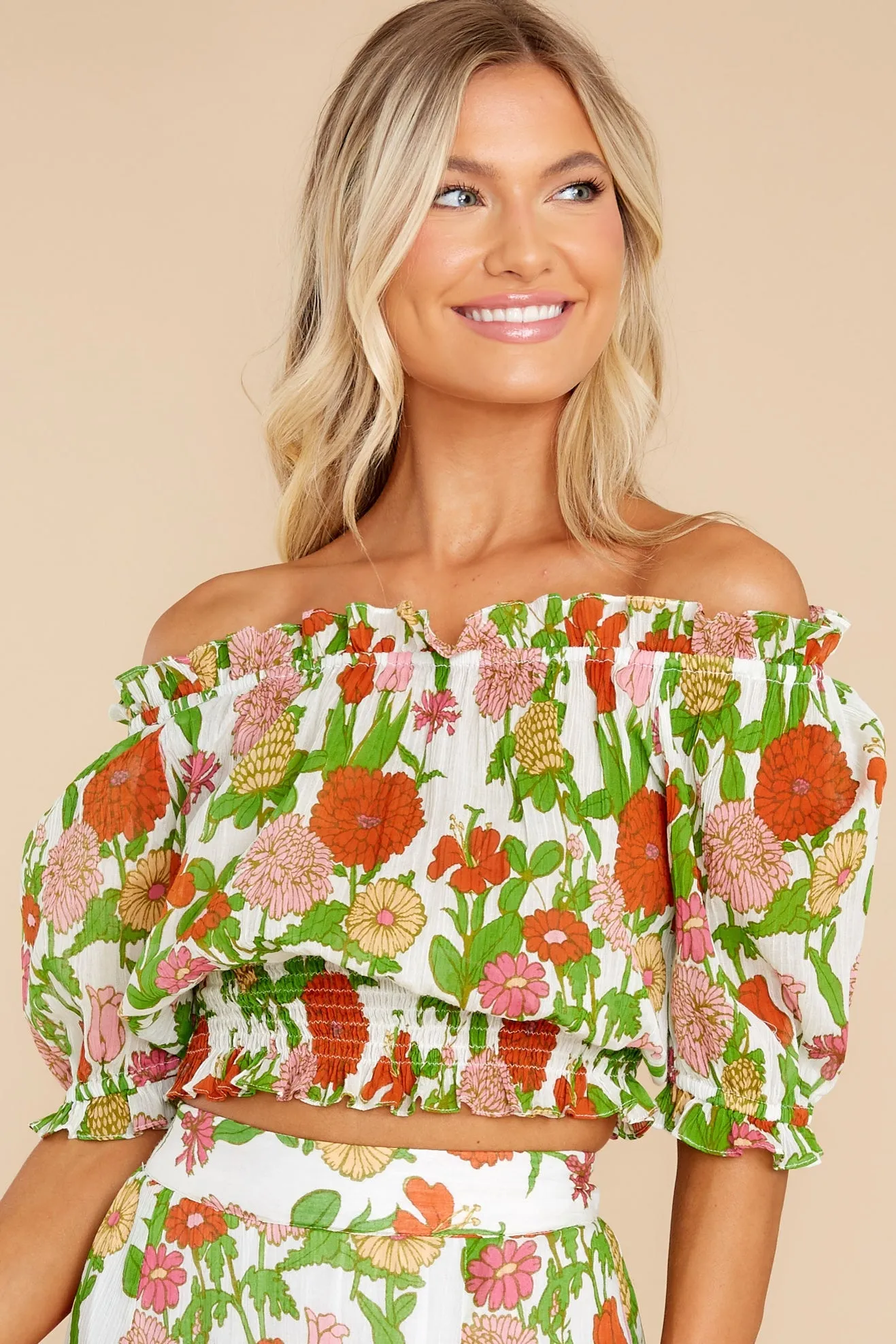 Gia Mini Mod Floral Melon Top