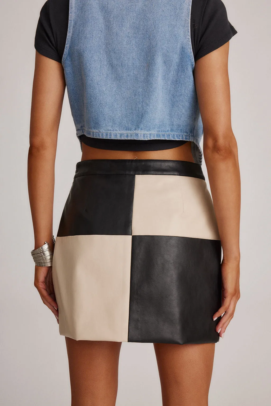 Harley Black Colorblock Mini Skirt