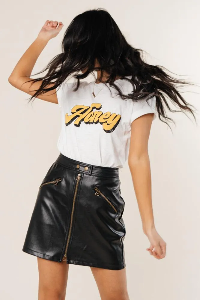 Harvey Vegan Leather Skirt in Black-FINAL SALE