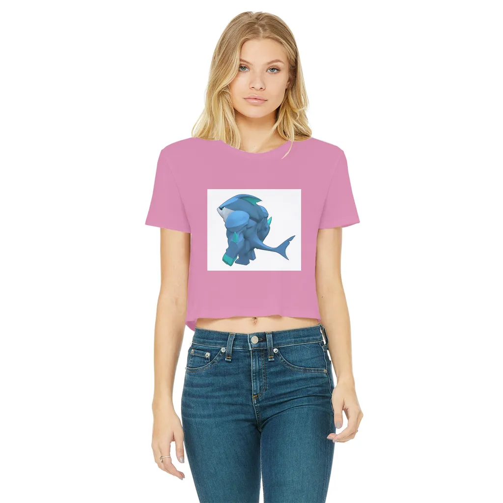 Ice Shark Classic Women's Cropped Raw Edge T-Shirt