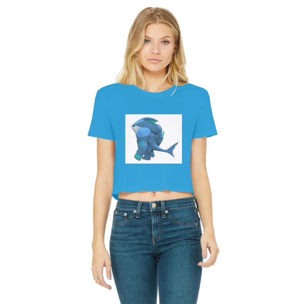 Ice Shark Classic Women's Cropped Raw Edge T-Shirt