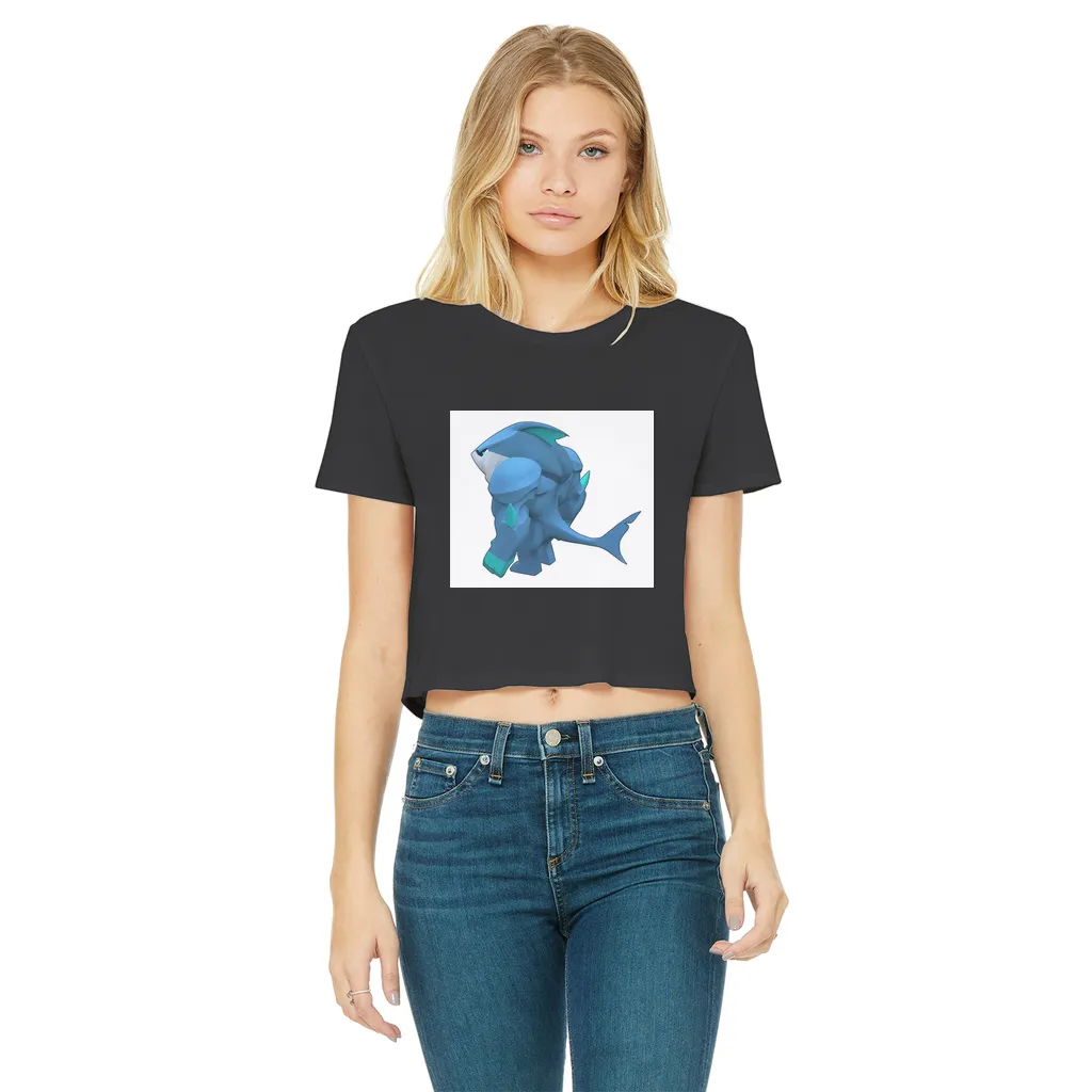 Ice Shark Classic Women's Cropped Raw Edge T-Shirt