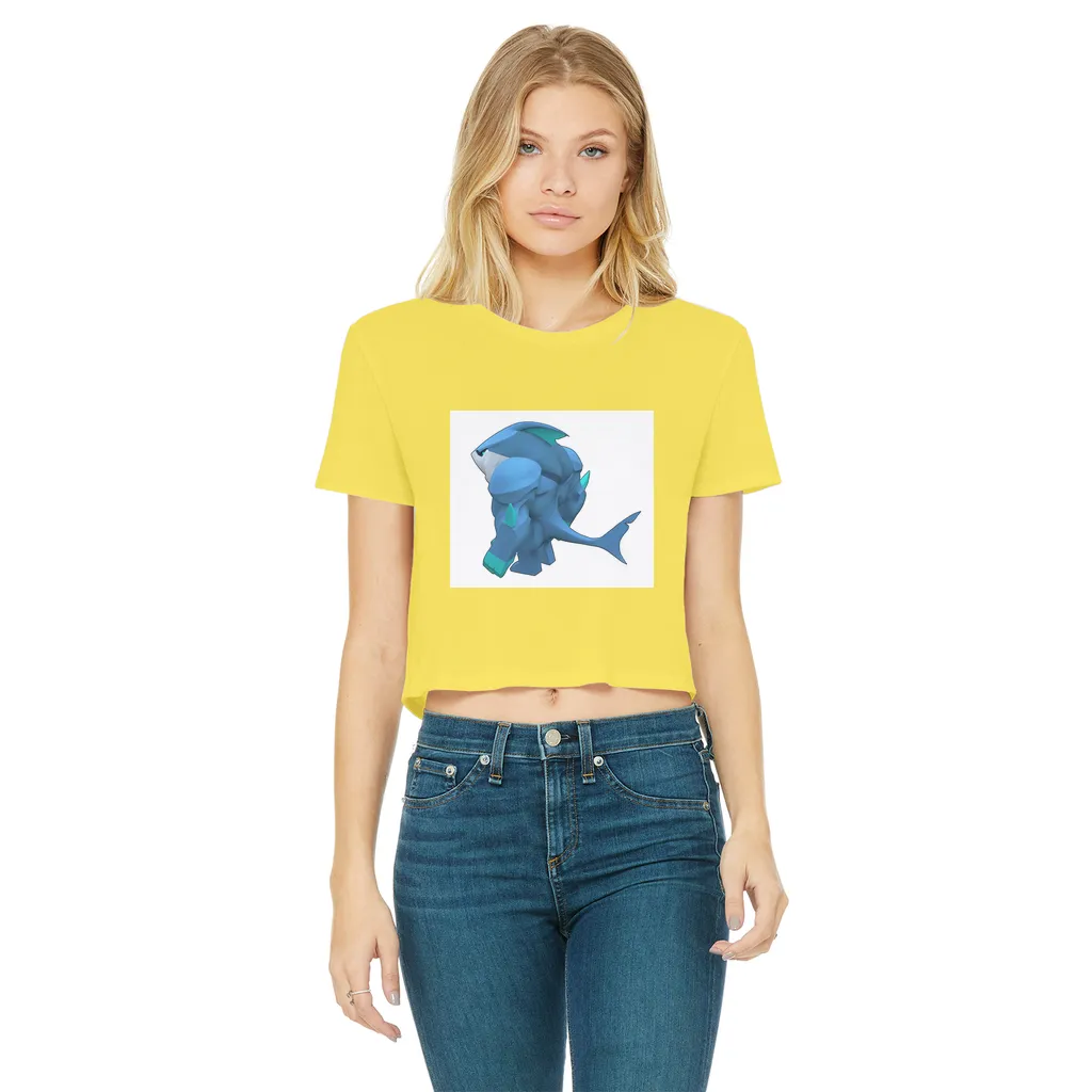 Ice Shark Classic Women's Cropped Raw Edge T-Shirt