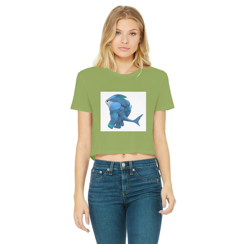 Ice Shark Classic Women's Cropped Raw Edge T-Shirt