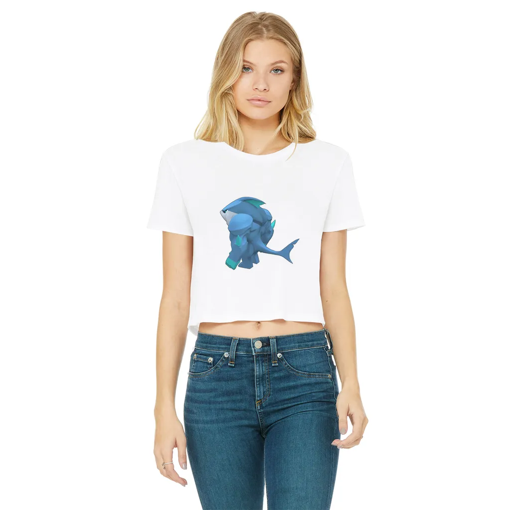 Ice Shark Classic Women's Cropped Raw Edge T-Shirt