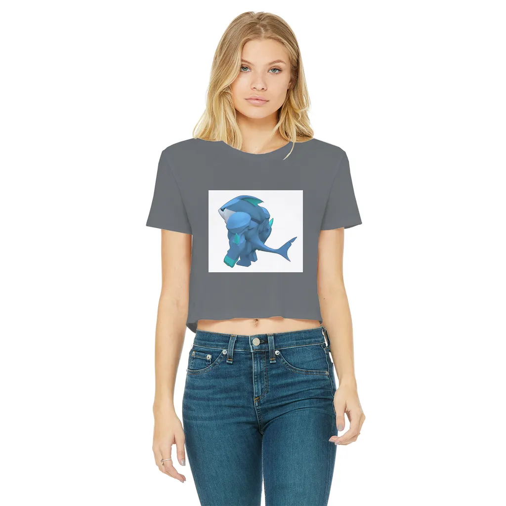 Ice Shark Classic Women's Cropped Raw Edge T-Shirt