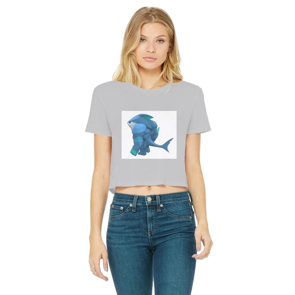 Ice Shark Classic Women's Cropped Raw Edge T-Shirt