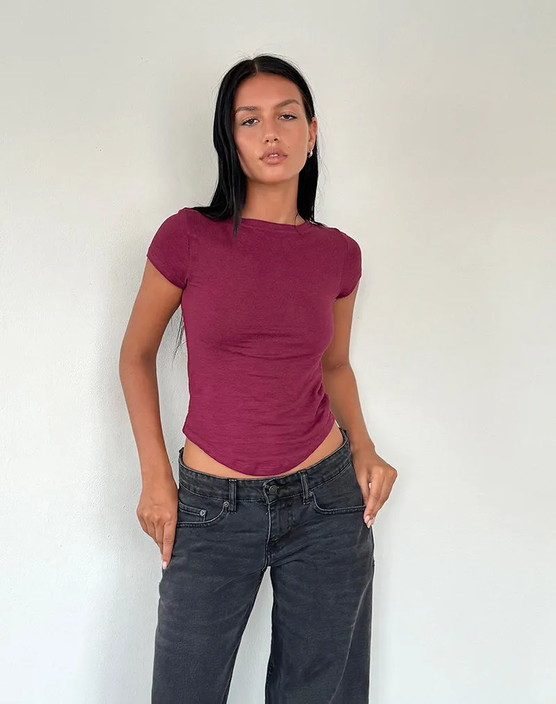 Jojes Jersey Tee in Burgundy