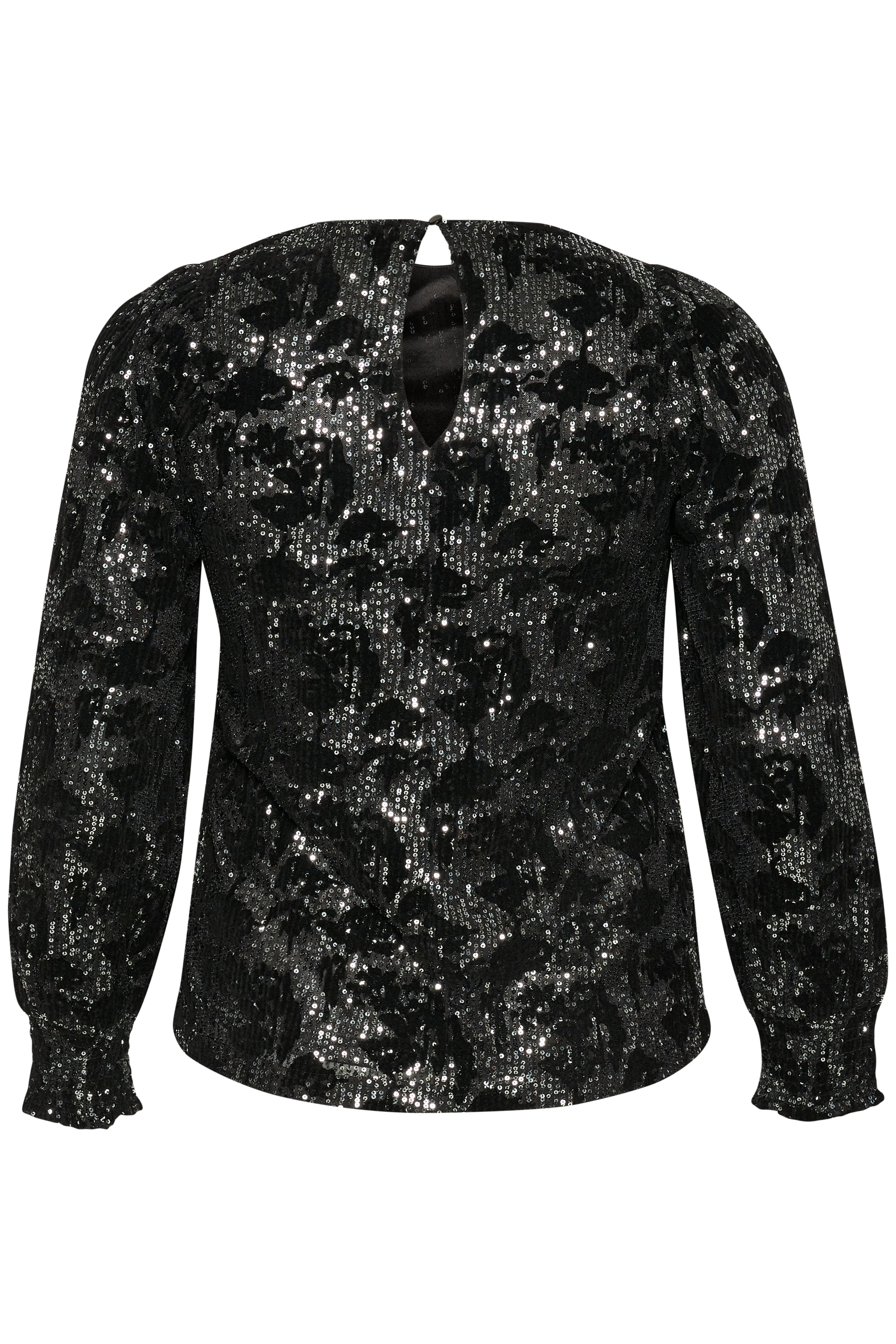 Kaffe Curve Brit Sequin Blouse in Black