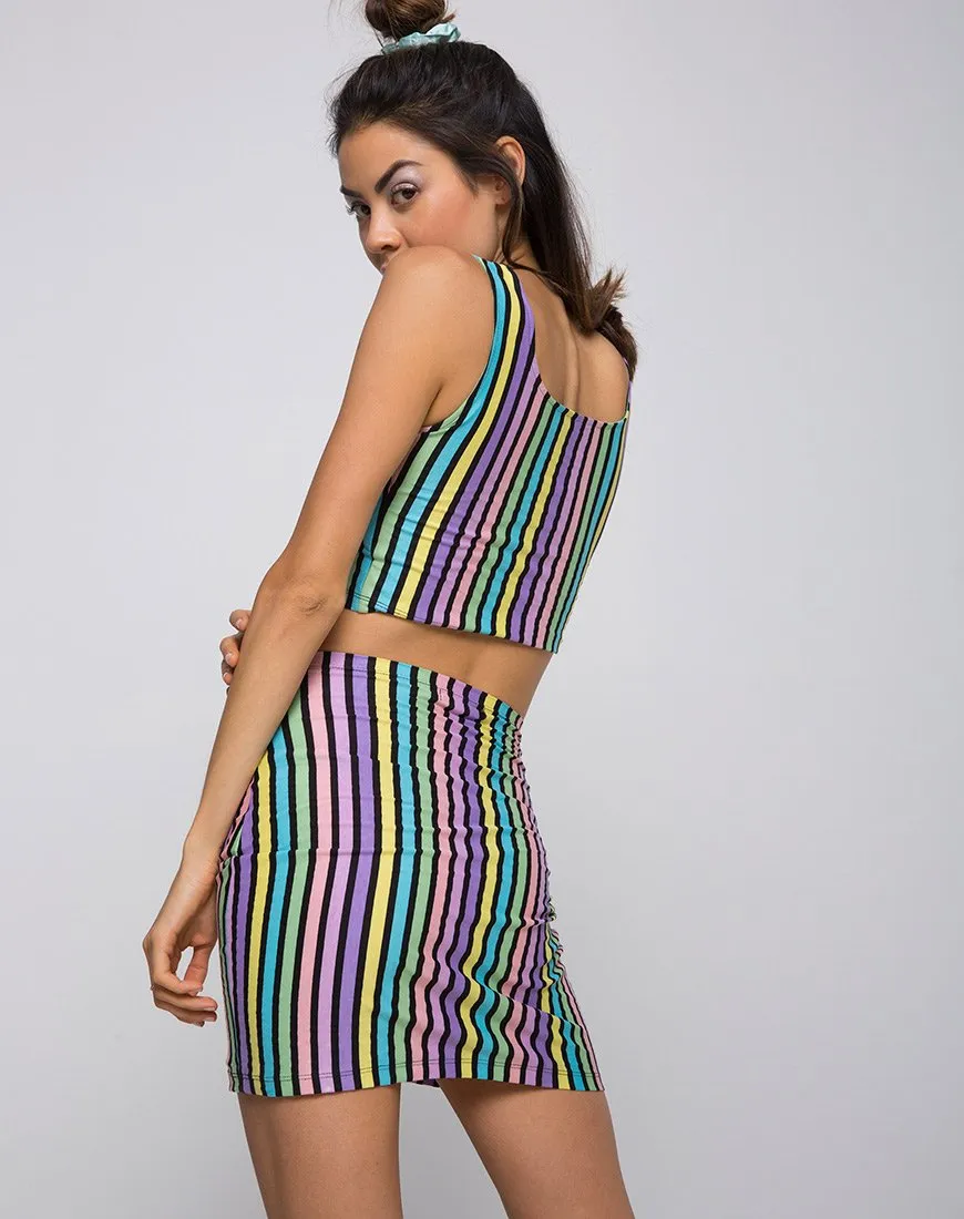 Kimmy Bodycon Skirt in New Stripe