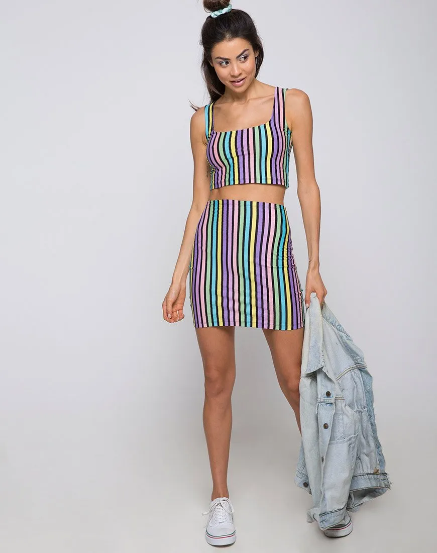 Kimmy Bodycon Skirt in New Stripe