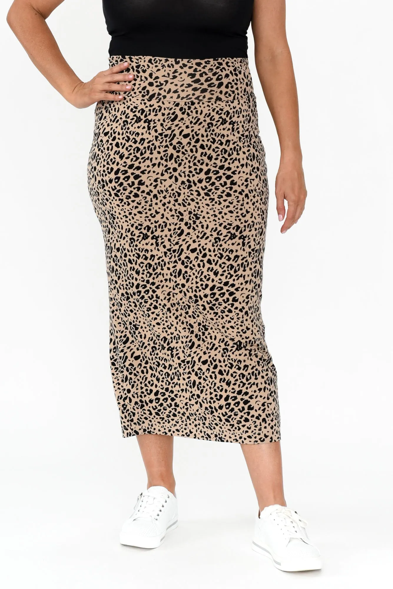 Leopard Bamboo Maxi Tube Skirt