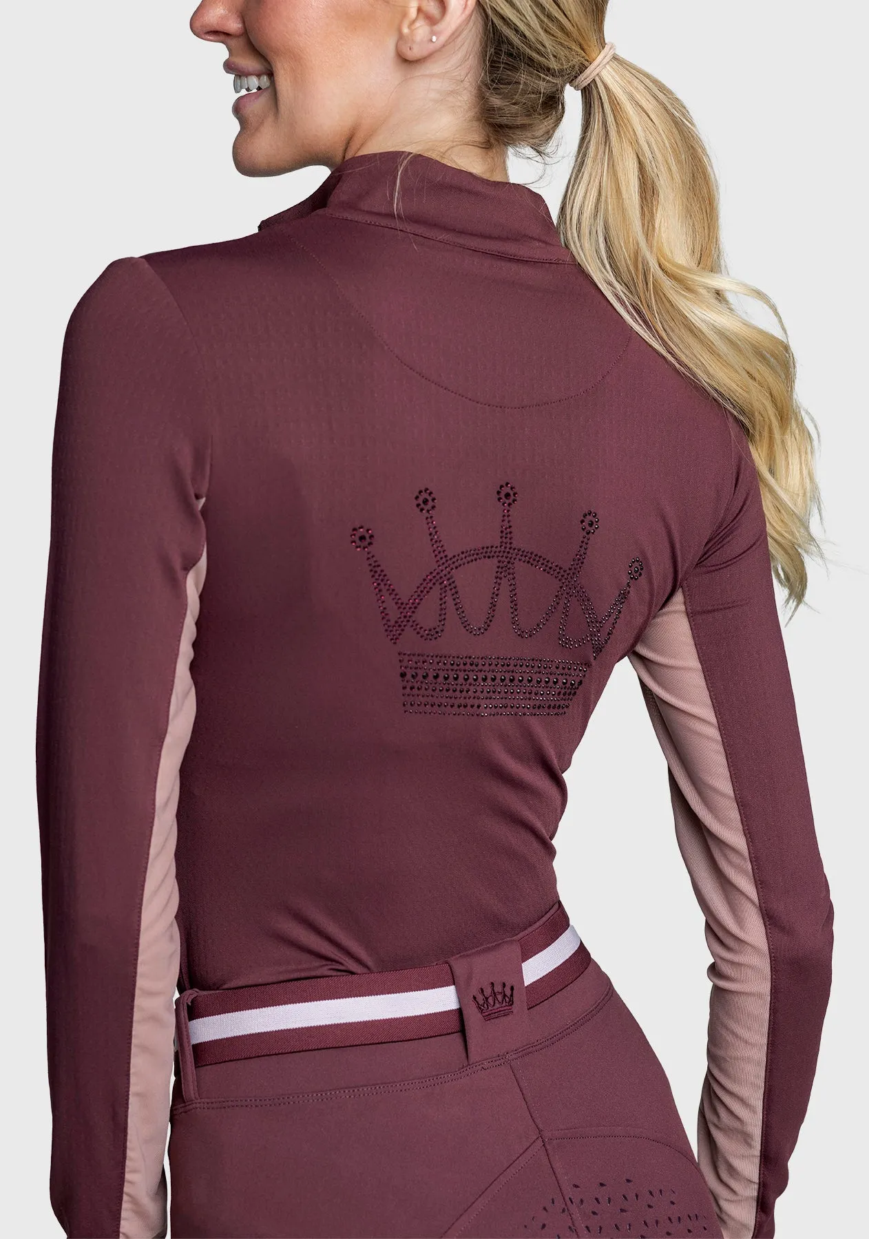 Long Sleeve Cabernet Tonal Crown 1/4 Zip