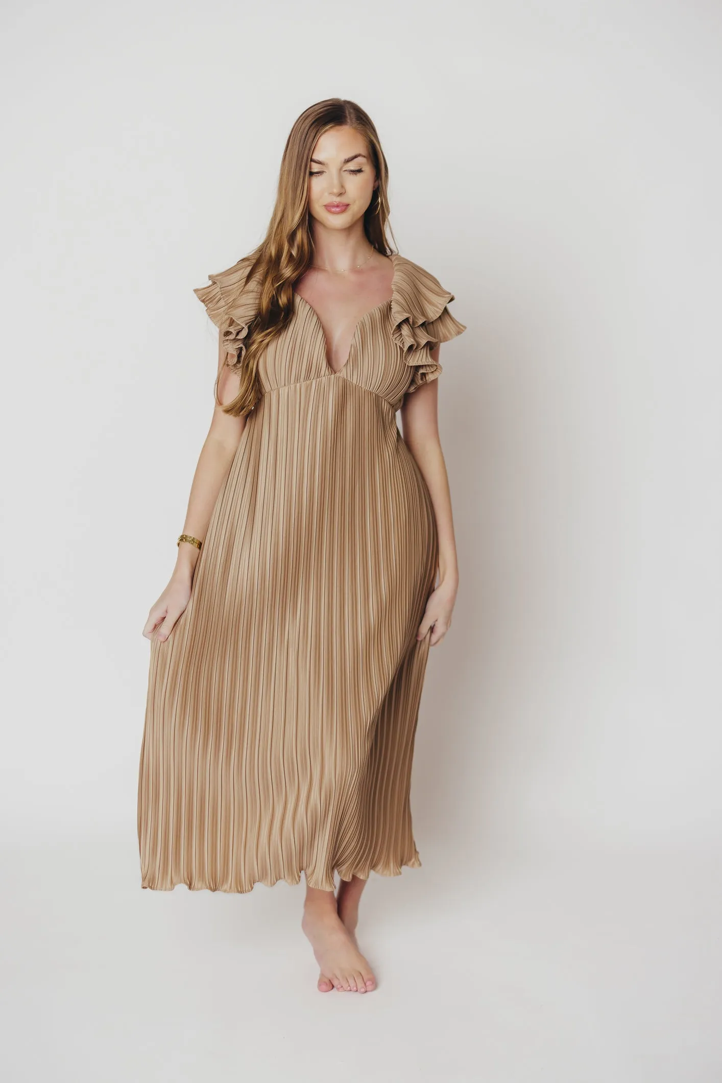 Lucky Charm Midi Dress in Mocha - Bump Friendly & Inclusive Sizing (S-3XL)