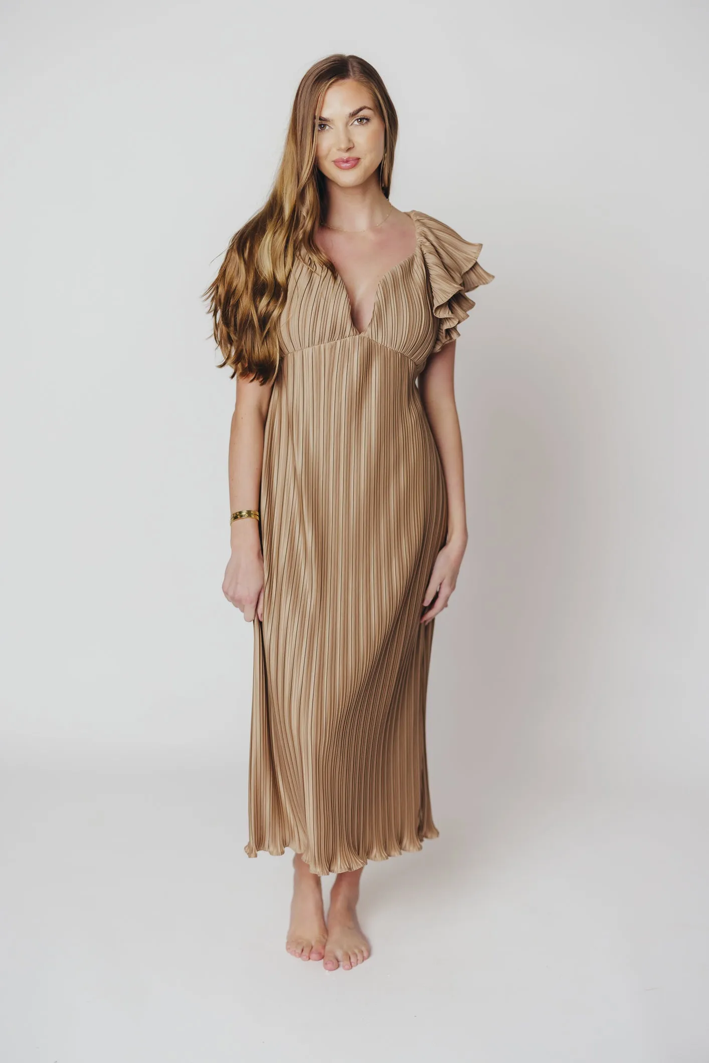 Lucky Charm Midi Dress in Mocha - Bump Friendly & Inclusive Sizing (S-3XL)