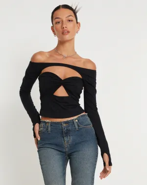 Malin Eloa Shrug Top in Black