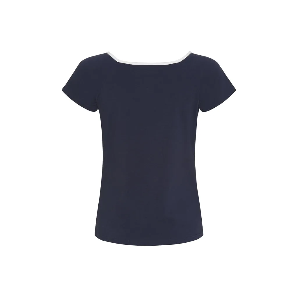 Melanie Solid Short Sleeve Tee - SR Navy