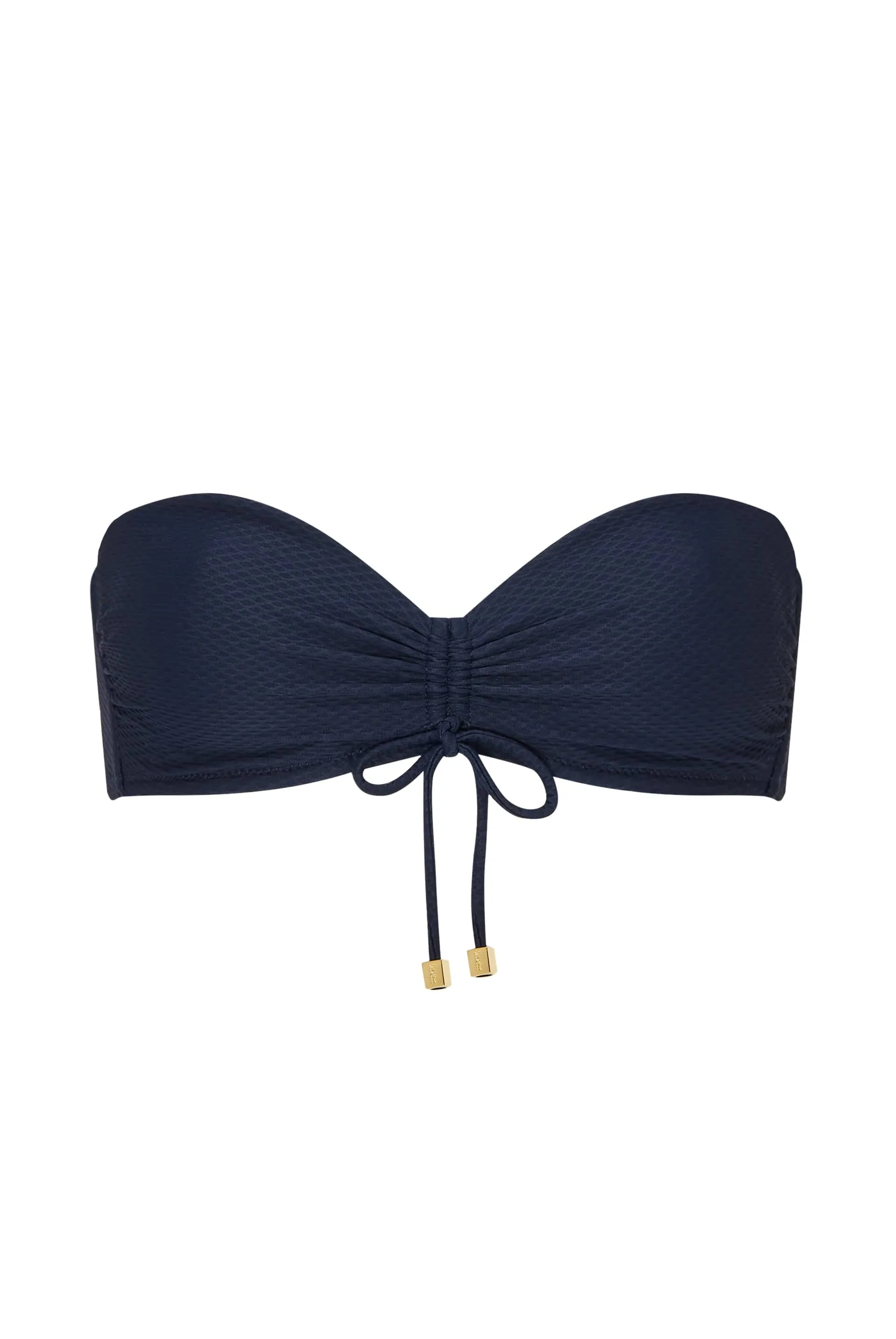 Navy Ruched Bandeau Top