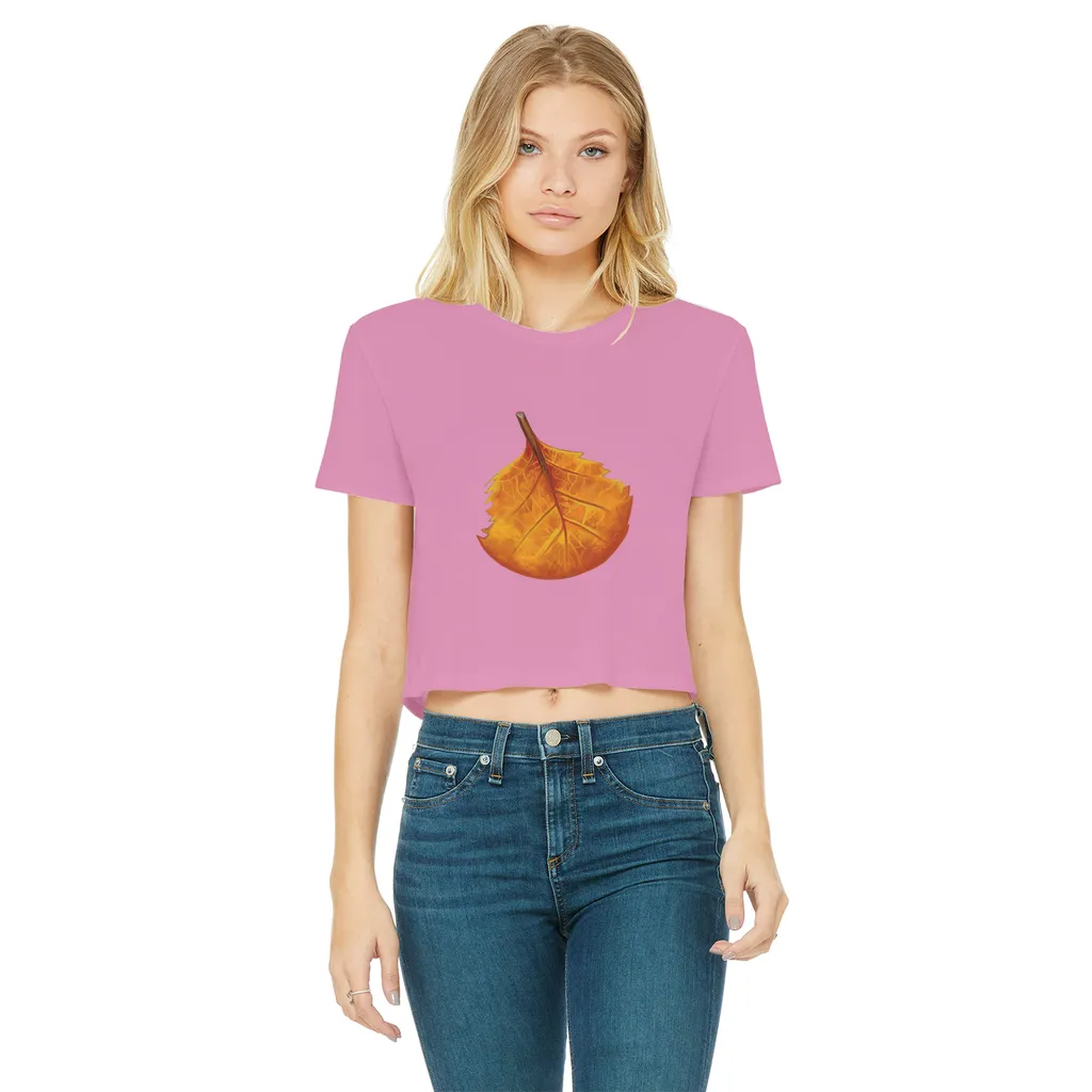 OrangeLeaf Classic Women's Cropped Raw Edge T-Shirt