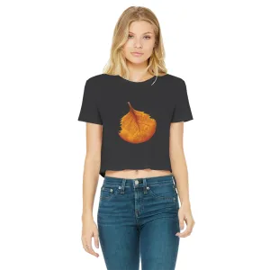 OrangeLeaf Classic Women's Cropped Raw Edge T-Shirt