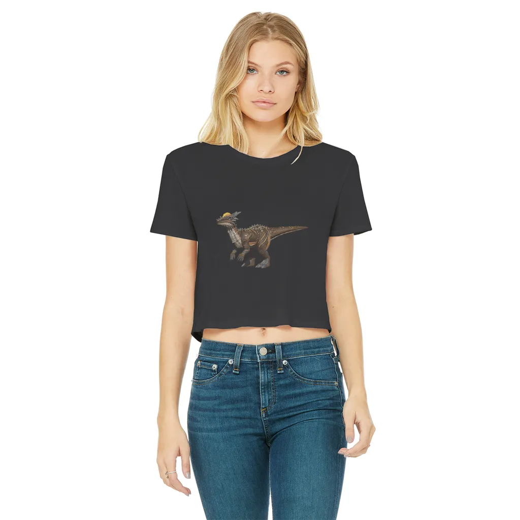 Pachycephalosaurus Classic Women's Cropped Raw Edge T-Shirt