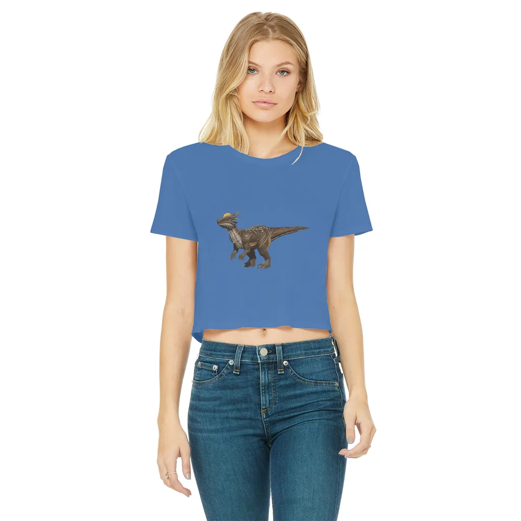 Pachycephalosaurus Classic Women's Cropped Raw Edge T-Shirt