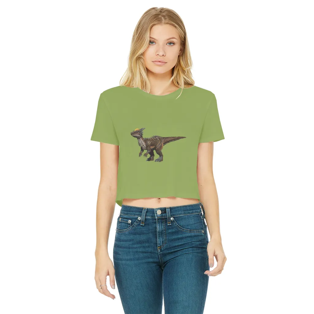 Pachycephalosaurus Classic Women's Cropped Raw Edge T-Shirt